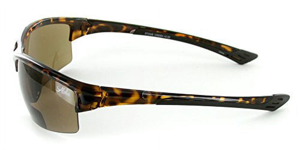 "Stone Creek" MX1 Wrap-Around Bifocal Reading Sunglasses Color: Tortoise w/ Amber Lens, Power: 2