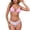 #0528-Pink, variant on Womens Backless Two Piece Bikini Solid Color Wave Trim Padded Wireless 4 Way Stretch for Beach Summer Vacation Outdoor Leisure