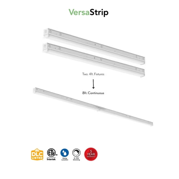 ETI 4-8ft Convertible VersaStrip Light, Ultra Bright 11,700 Lumens, 5000K Daylight, Multi-Volt 120-277V, B01079801A