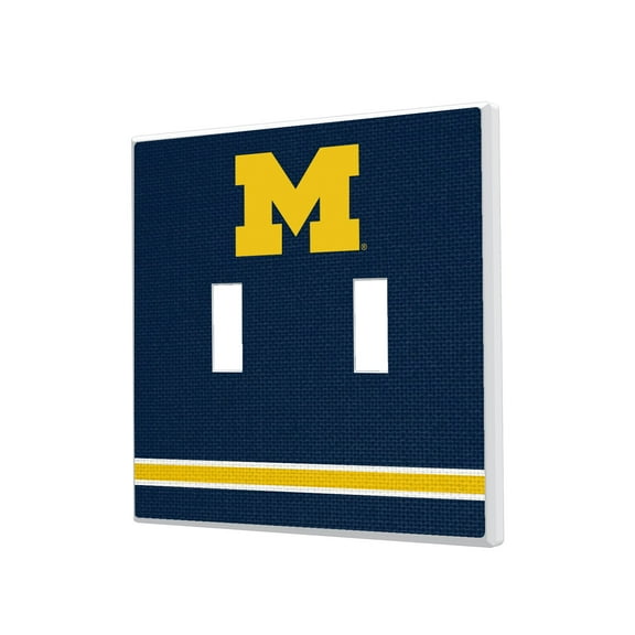 Michigan Wolverines Stripe Design Double Toggle Light Switch Plate