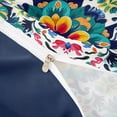 thumbnail image 4 of jejeloiu Bold Floral Duvet Cover King For Men Women,Bright Mandala King Bedding,Multicolor White,Navy Blue Reversible,3-Piece,1 Duvet Cover and 2 Pillowcases, 4 of 6
