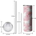 thumbnail image 5 of 20oz White Dogs and Pioneer Flower Skinny Tumblers Stainless Steel Tumbler with Lid and Straw,Vacuum Insulated Double Wall Travel Tumbler Cups with Cleaning Brush for Coffee,Tea, 5 of 6