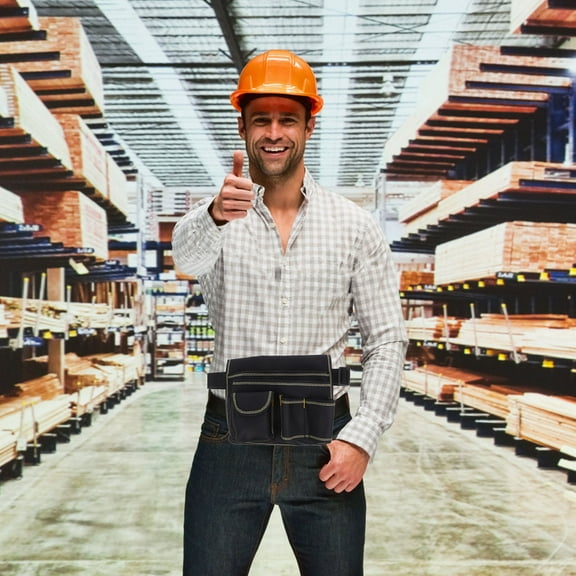 TEHAUX Large Capacity Construction Tool Belt Bag with Oxford Cloth Pockets for Heavy Duty Work