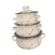thumbnail image 5 of Juego de 3 ollas esmaltadas para cocinar, utensilios de cocina, olla con tapa, vaporera y calentador de alimentos para inauguraciones de casa y bodas., 5 of 9