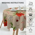 thumbnail image 5 of Merry Christmas Tablecloth Round 60 Inch Snowflake Tablecloth Washable Table Cover with Winter Xmas Table Cloth for Kitchen Dining Room Christmas Party Picnic Patio, 5 of 6