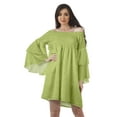 thumbnail image 1 of Moomaya Lime Robe d'Été Dénudée pour Femmes Robe de Plage en Coton avec Manches Cloche - TG, 1 of 5