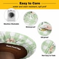thumbnail image 3 of Elastic Fitted Round Tablecloth, Watercolor Floral Waterproof Stretch Table Cover for 55"-60" Tables, Spring Flowers Leaves Botanical Green Plaid Washable Outdoor Tablecloths for Patio, Picnic, 3 of 9