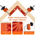 thumbnail image 4 of 4/6Pcs 90 Degree Positioning Square Plastic 3/4/6in Corner Clamp Right Angle Clamp Precise L-Shape Square Ruler Measuring Tool for Drawer Cabinet, 4 of 7
