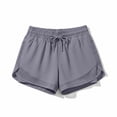 thumbnail image 5 of Cagogo Women Quick Dry Athletic Shorts Drawstring Elastic Waist Casual Slim Regular Fit Sporty Workout Running Summer Shorts Activewear Bottoms, Gray 2XL, 5 of 5