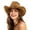 Khaki, variant on Wide Brim Western Cowboy Hat For Outdoor Rolled Brim Festival Fedora Beige