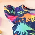 thumbnail image 6 of Little Girl Dresses Fly Sleeve Cartoon Dinosaur Prints Summer Beach Sundress Party Dresses Princess Dress Flowy Beach Dress,Size 7 Years-8 Years, 6 of 9