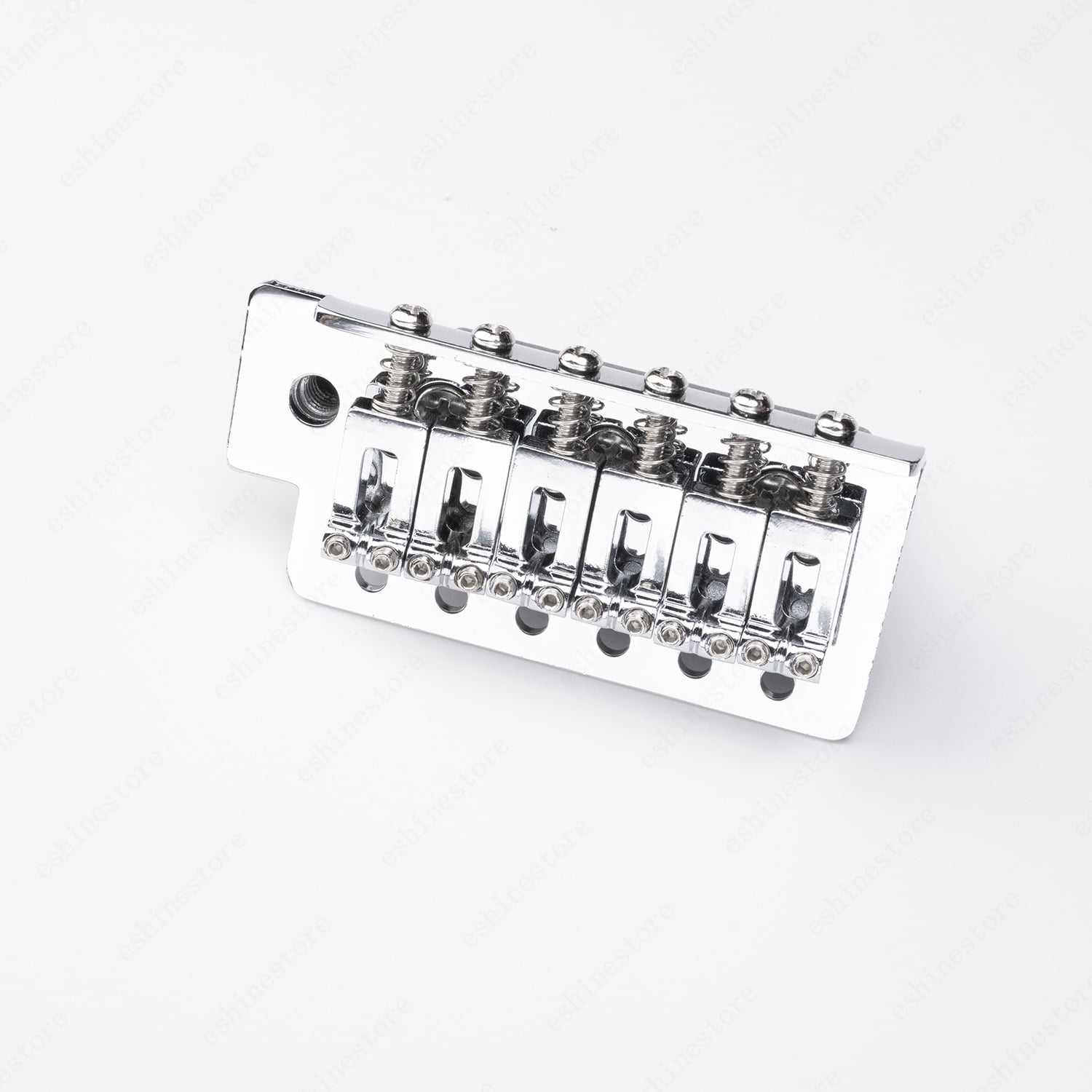 LOOKSEVEN 6-String Electric Guitar Tremolo Bridge System with Whammy Bar Springs Screws Full Set Black Replacement Parts for Strat ST Style-Silver
