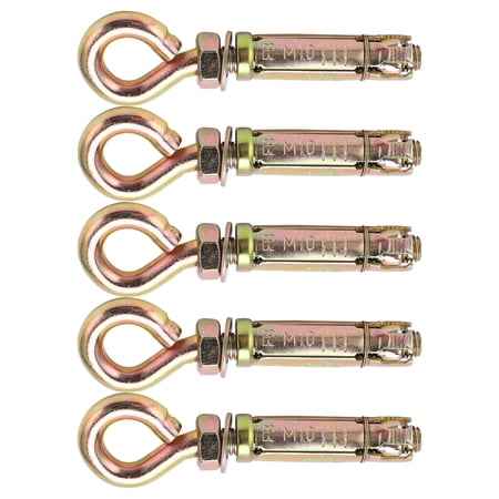 EMUKOEP 5-Pack Heavy Duty Expansion Eye Bolts – Concrete Wall Anchors, 11cm Length X 16mm Diameter, 551lb Load Capacity