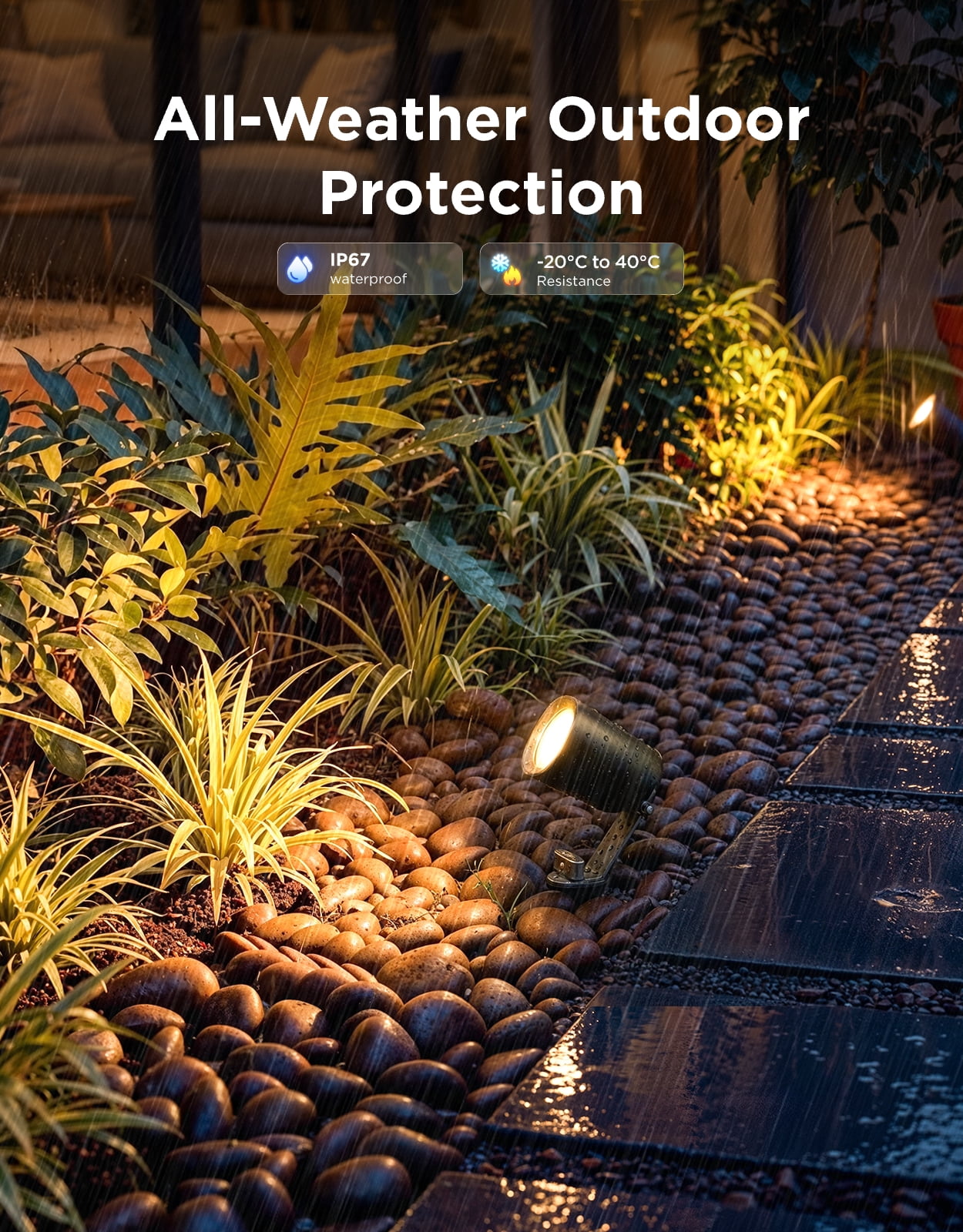 Govee Outdoor Spotlights Lite 4 Pack, IP67 Waterproof Spotlights, RGBWIC Color Changing Light for Outdoor Decor, Patio Decor