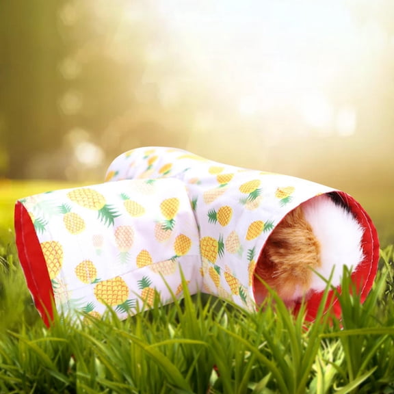 Tubo de Juguete para Escondite Perfecl para Conejo Enano Hámster Conejillo de Indias Chinchilla Piña Amarilla