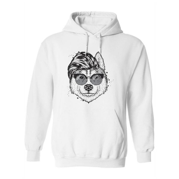 Dog With A Stylish Hipster Hair Hoodie Women -Image by Shutterstock, Female Medium