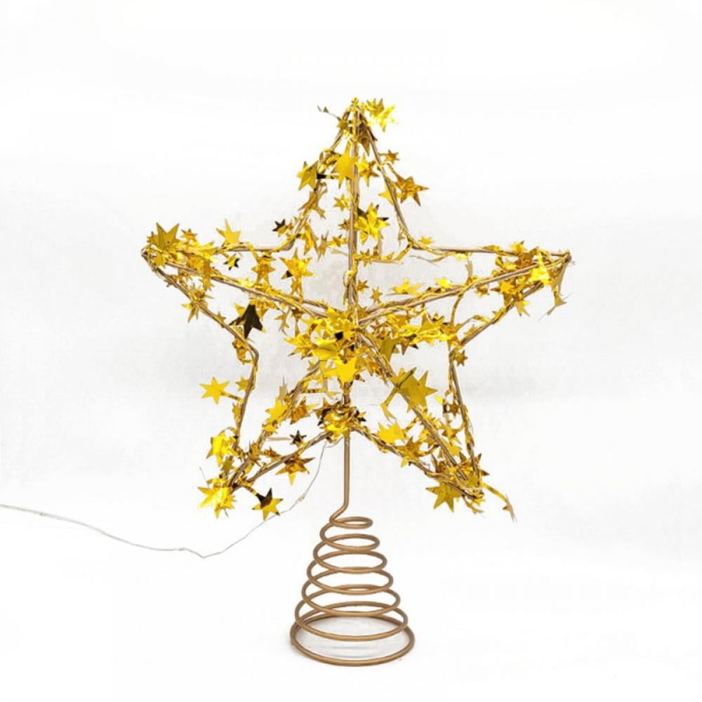 10" Christmas Star Tree Topper Hollow Designed Battery Operated Star