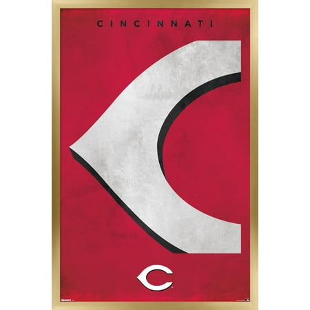 MLB Cincinnati Reds – Logo 25 Wall Poster 22.375 x 34 Framed