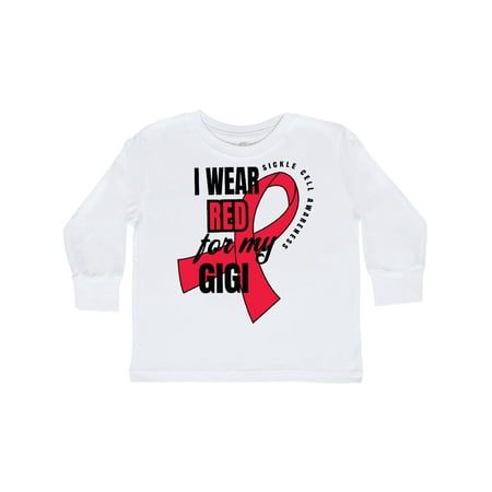 

Inktastic Sickle Cell Awareness I Wear Red For My Gigi Gift Toddler Boy or Toddler Girl Long Sleeve T-Shirt