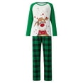 thumbnail image 4 of MIPREWUY Family Matching Christmas Pajamas Sets Long Sleeve Elk Print Tops + Plaid Pants or Long Sleeve Patchwork Jumpsuit, 4 of 11