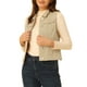 thumbnail image 4 of Chaleco sin mangas de mezclilla lavado para mujer INSPIRE CHIC con botones y bolsillos color beige S, 4 of 6