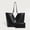black, variant on Large Capacity Cowhide Leather Tote Bag for Women with Magnetic Snap Closure, Embossed Detailing, Adjustable Strap for Daily Commute, Office, and Casual Weekend Outing, Black.