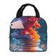 thumbnail image 1 of Fotbe Modern Art Red And Blue Colors Bolsa Térmica con Estampado y Forro de Aluminio Grueso Bolsa de Almuerzo con Bolsillo Frontal para Hombres y Mujeres, Ideal para Trabajo, Escuela, 1 of 8