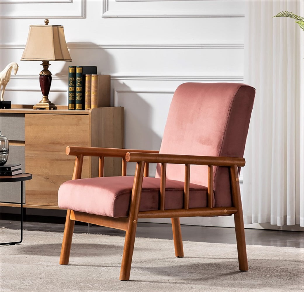 Uspridefurniture Robbie 25'' Wide Velvet Armchair -Pink
