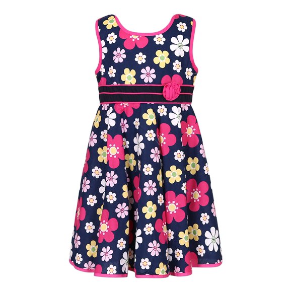 Richie House Girls' Cotton Flower Summer Sundress RH2667-A-2