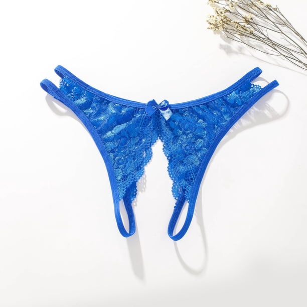Bragas de mujer de talla abierta con encaje en forma de T y sin entrepierna