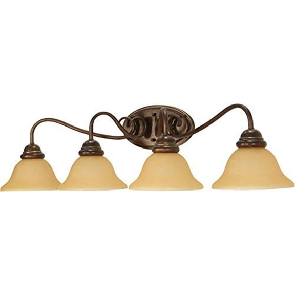Nuvo 60-1036 - Castillo - 4 Light - 33" - Wall Fixture - w/ Champagne Linen Washed Glass