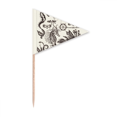 thumbnail image 1 of Black Hippocampus Marine Life Illustration Toothpick Triangle Cupcake Toppers Flag, 1 of 3