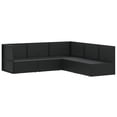 thumbnail image 2 of vidaXL 5 Piece Garden Lounge Set with Cushions Black Poly Rattan, 2 of 5