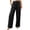 1# Black, variant on Women's Linen Pants High Waisted Wide Leg Button Decorated Casual Stretchy Pants with Pockets Sky Blue M