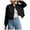 Black, variant on felwors Bomber Jacket Women 2025 - Short Cropped Jacket Women Button Down Long Sleeve Casual Varsity Jackets with Pockets Black, L