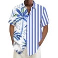 thumbnail image 1 of Camisas De Lino Para Hombre Camisa para hombre Camisa de playa de manga corta holgada informal (Blue, M), 1 of 6