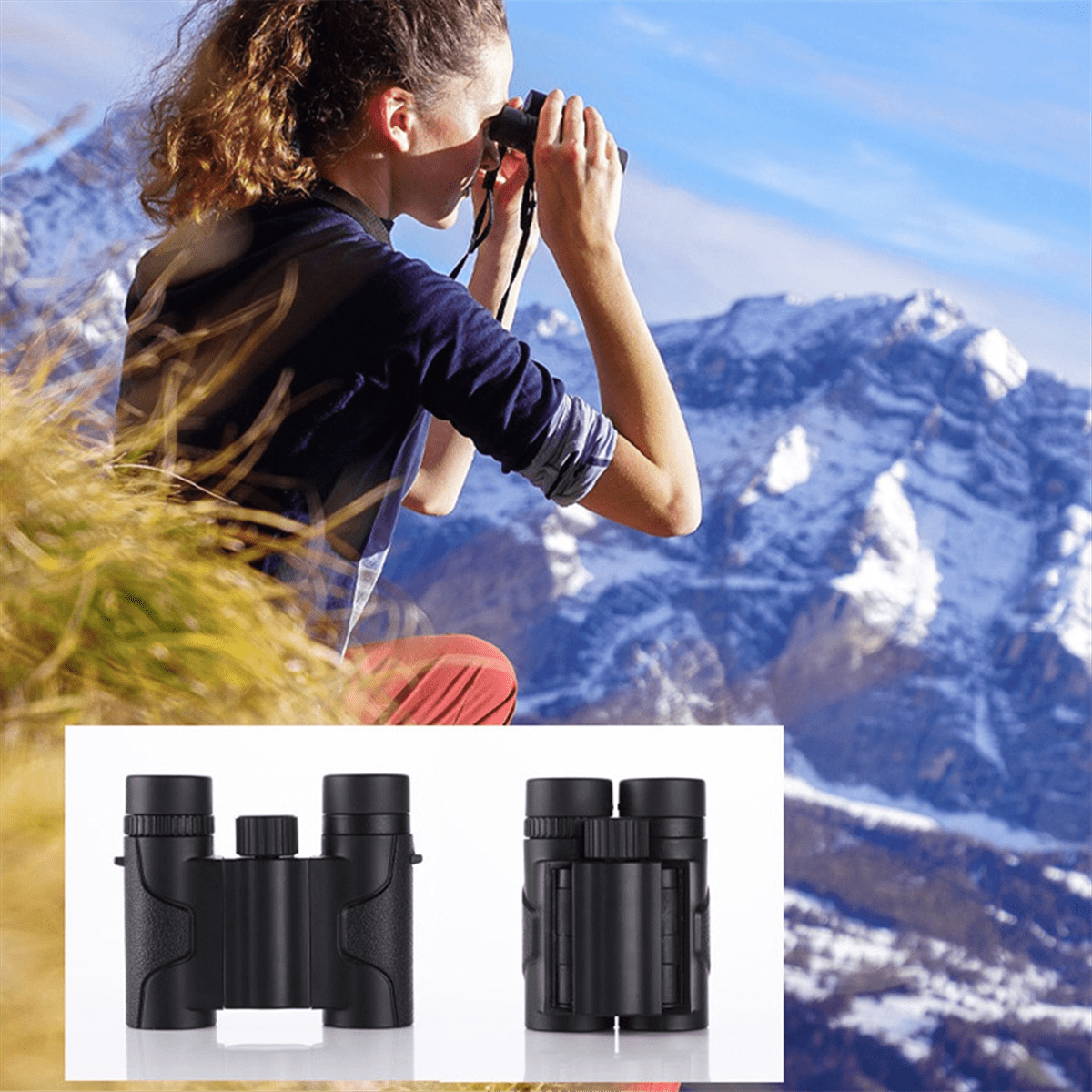 10x25 Binoculars are Suitable for Children and Adults, Bird Watching, Hunting, Camping and Star Watching.,1 x telescope,Black