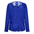thumbnail image 5 of WCMZJ Women Lace Shirts Scoop Neck Long Sleeve Top Casual Blouses Stretch Lace Slim T Shirt Dressy Blouse Tunic Tops, 5 of 6