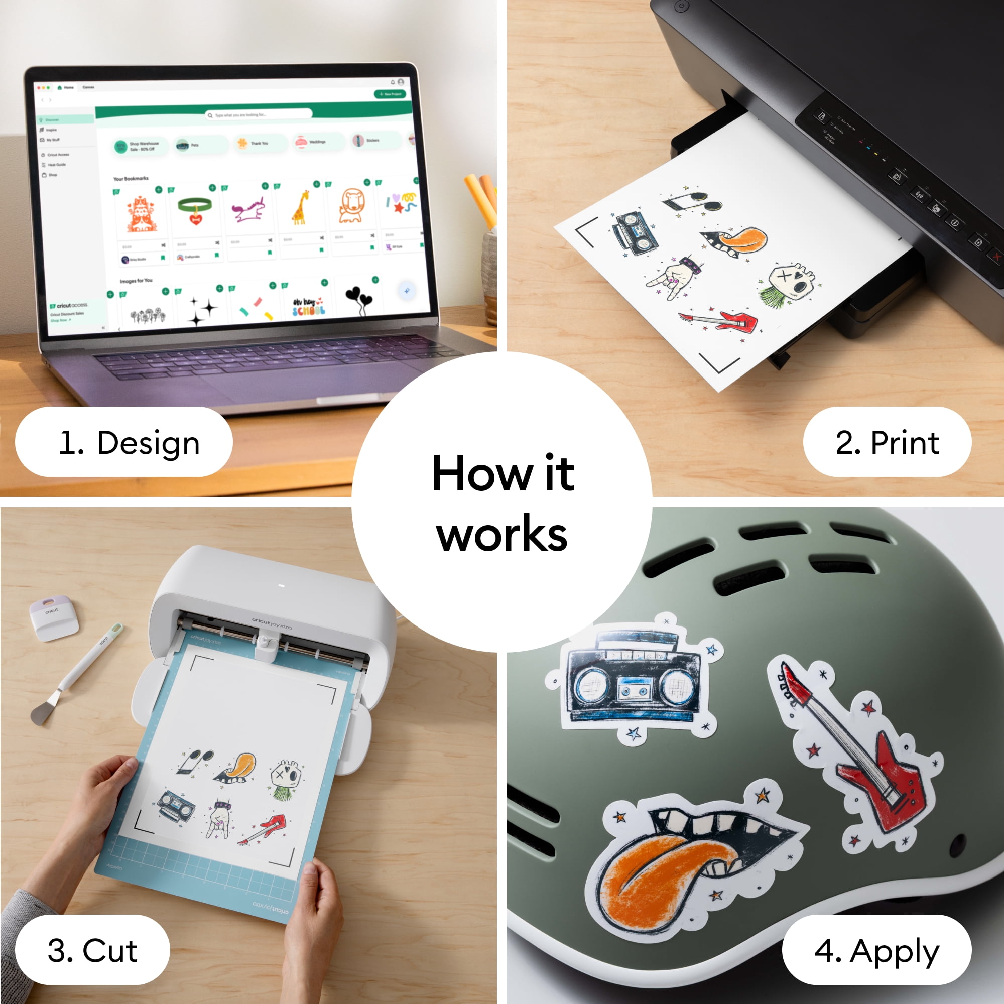 Cricut Waterproof Holographic Sticker Set- White (8)