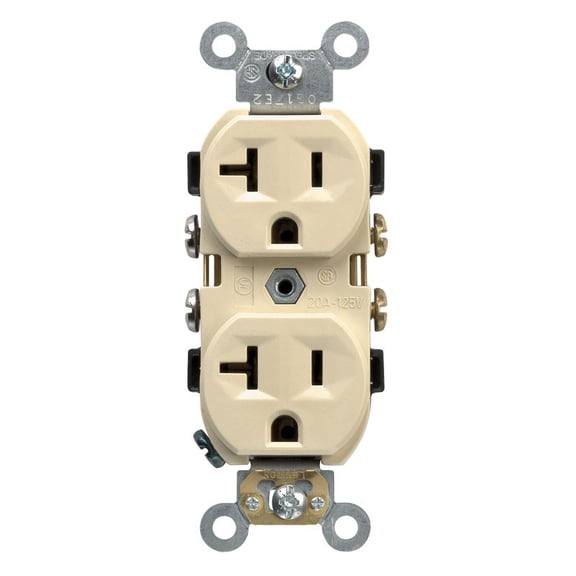 Leviton  20 amps 125 volt Duplex  Ivory  Outlet  5-20R  1 pk