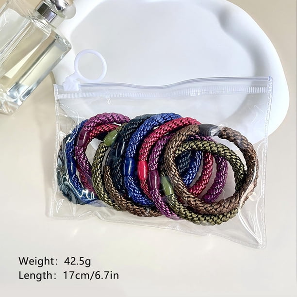 Coleteros para el pelo - Pack de 8 gomas elásticas de colores, ideales para cabello grueso, liso y rizado, para trenzas.