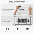 thumbnail image 2 of Full Motion TV Wall Mount for 40–82 inch Flat or Curved TVs, Smooth Swivel & Extension, Tool-Free Tilt with Heavy-Duty Arms, Max VESA 600x400mm up to 110 lbs, Fits 12″/16″ Wood Studs, PILF11, 2 of 6