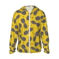 thumbnail image 1 of Balery Summer Pineapple Sudadera ligera de manga larga con capucha y protección solar UPF 50+ para hombre y mujer, ideal para pesca y running-Large, 1 of 7