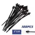 thumbnail image 1 of 100pcs Push Mount Zip Ties for Car Wire Harness Automotive Cable Fasteners Set, 1 of 1