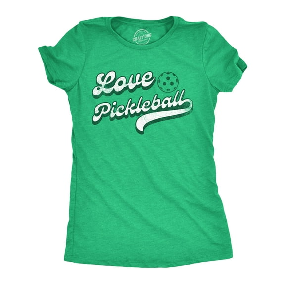 Womens Love Pickleball Funny T Shirt Pickle Ball Retro Graphic Tee for Ladies Womens Graphic Tees