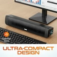 thumbnail image 2 of Delton SB200 20W Bluetooth Soundbar, Dual-Powered Hi-Fi Stereo Computer Speakers with Rich Bass, 10Hrs Playtime, 30ft Bluetooth Range, Aux Connection Perfect for Windows, PC, Laptops, Phones - Black, 2 of 8