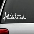 thumbnail image 1 of K1096 Music Notes Heartbeat Lifeline Monitor Decal Sticker, 1 of 1