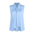 thumbnail image 4 of GPOECD Sleeveless Blouses for Women Elegant Satin Camisole with Bow Tie Detail V Neck Casual Tank Top Womens Tops Sky Blue,S, 4 of 4