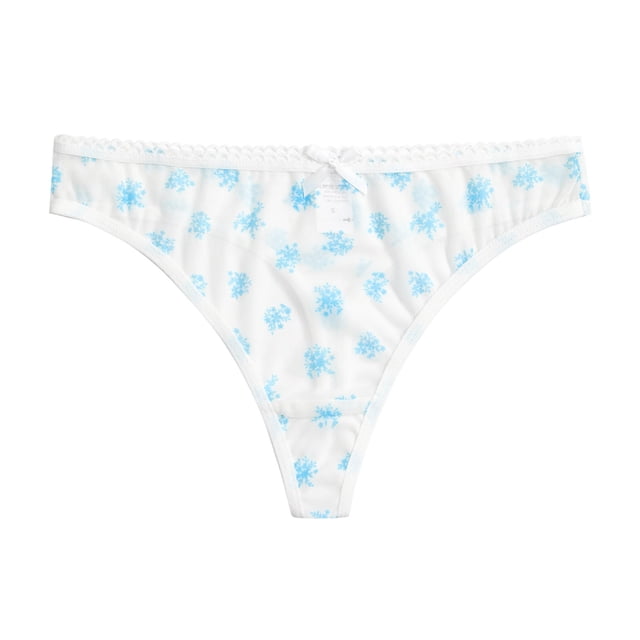 Wo-Fusoul Culottes pour Femmes String Taille Basse avec Maille Imprimée et Bordure en Dentelle, 1 Pce