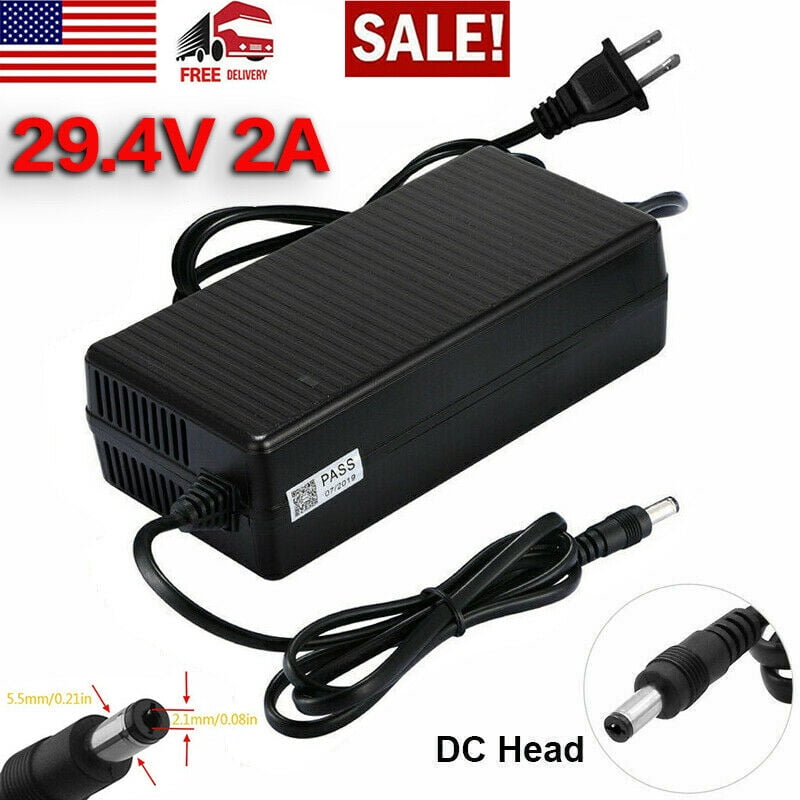 29.4V 2A E-bike Charger 2.1mm DC Head For 24V Lithium Electric Bicycle Battery